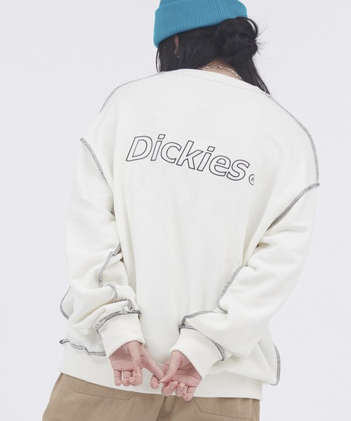 Dickies（ディッキーズ）の「Dickies/ディッキーズ コットン裏毛アウトリンキングビッグスウェット（スウェット・レディース・スミクロ/オフホワイト/パープル/ブルー・M/L）」の2枚目の写真