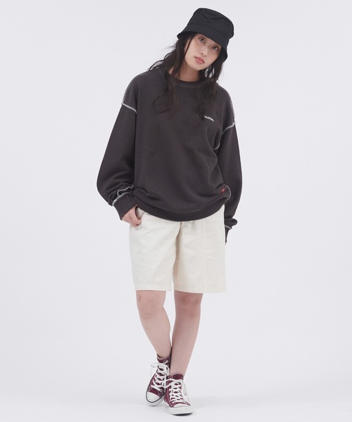 Dickies（ディッキーズ）の「Dickies/ディッキーズ コットン裏毛アウトリンキングビッグスウェット（スウェット・レディース・スミクロ/オフホワイト/パープル/ブルー・M/L）」の5枚目の写真