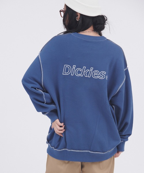 Dickies（ディッキーズ）の「Dickies/ディッキーズ コットン裏毛アウトリンキングビッグスウェット（スウェット・レディース・スミクロ/オフホワイト/パープル/ブルー・M/L）」の11枚目の写真