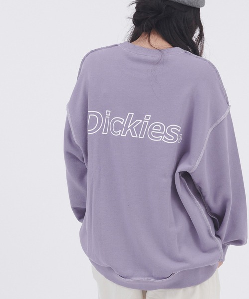Dickies（ディッキーズ）の「Dickies/ディッキーズ コットン裏毛アウトリンキングビッグスウェット（スウェット・レディース・スミクロ/オフホワイト/パープル/ブルー・M/L）」の16枚目の写真