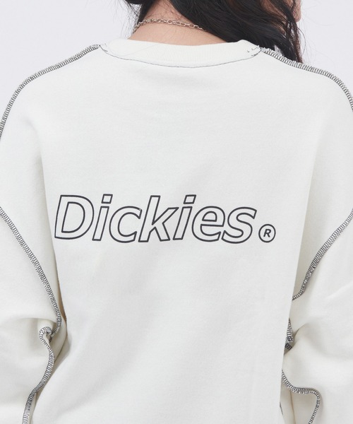 Dickies（ディッキーズ）の「Dickies/ディッキーズ コットン裏毛アウトリンキングビッグスウェット（スウェット・レディース・スミクロ/オフホワイト/パープル/ブルー・M/L）」の18枚目の写真