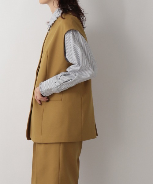 yuw（ユウ）の「COLLARLESS VEST　228765（ベスト・レディース・ブラック/ブラウン・FREE）」の5枚目の写真