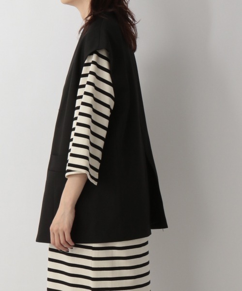 yuw（ユウ）の「COLLARLESS VEST　228765（ベスト・レディース・ブラック/ブラウン・FREE）」の7枚目の写真