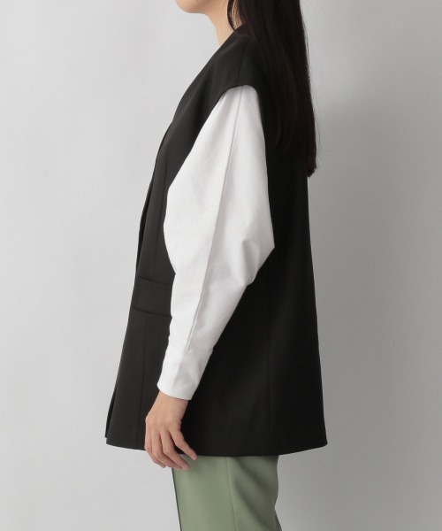 yuw（ユウ）の「COLLARLESS VEST　228765（ベスト・レディース・ブラック/ブラウン・FREE）」の9枚目の写真
