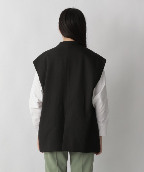 yuw（ユウ）の「COLLARLESS VEST　228765（ベスト・レディース・ブラック/ブラウン・FREE）」の10枚目の写真