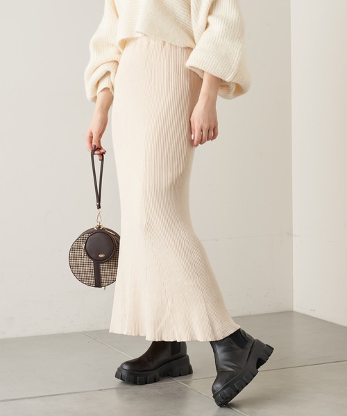 Chico（チコ）の「【新色追加】マーメイドニットロングスカート（スカート・レディース・ライトベージュ/グレー/チャコールグレー/ブラック/ブラウン・FREE）」の5枚目の写真