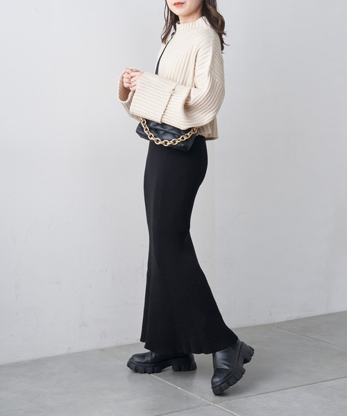 Chico（チコ）の「【新色追加】マーメイドニットロングスカート（スカート・レディース・ライトベージュ/グレー/チャコールグレー/ブラック/ブラウン・FREE）」の14枚目の写真