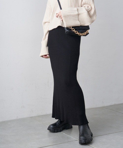 Chico（チコ）の「【新色追加】マーメイドニットロングスカート（スカート・レディース・ライトベージュ/グレー/チャコールグレー/ブラック/ブラウン・FREE）」の16枚目の写真