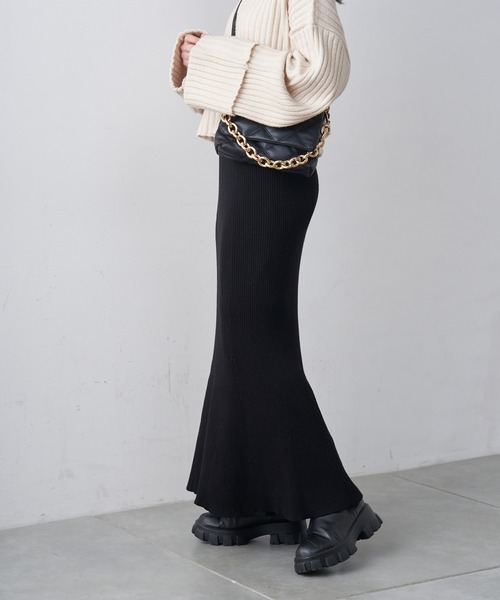 Chico（チコ）の「【新色追加】マーメイドニットロングスカート（スカート・レディース・ライトベージュ/グレー/チャコールグレー/ブラック/ブラウン・FREE）」の17枚目の写真