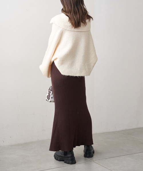 Chico（チコ）の「【新色追加】マーメイドニットロングスカート（スカート・レディース・ライトベージュ/グレー/チャコールグレー/ブラック/ブラウン・FREE）」の9枚目の写真