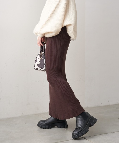 Chico（チコ）の「【新色追加】マーメイドニットロングスカート（スカート・レディース・ライトベージュ/グレー/チャコールグレー/ブラック/ブラウン・FREE）」の11枚目の写真