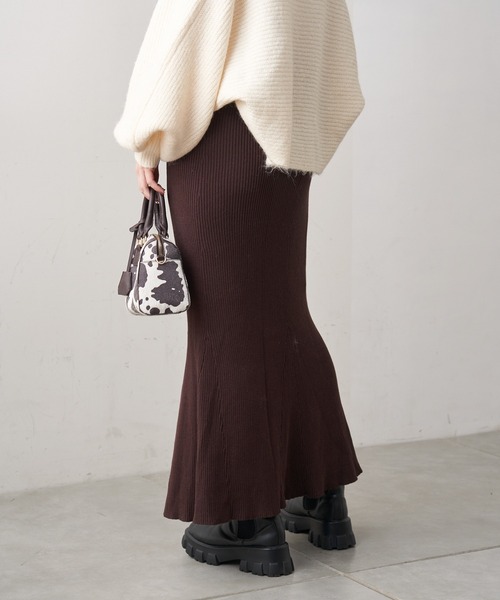 Chico（チコ）の「【新色追加】マーメイドニットロングスカート（スカート・レディース・ライトベージュ/グレー/チャコールグレー/ブラック/ブラウン・FREE）」の12枚目の写真