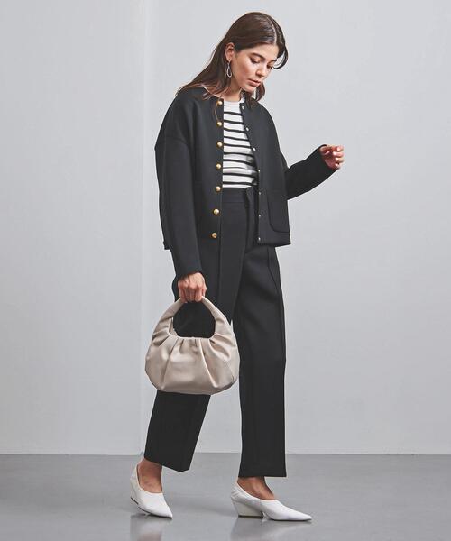 ユナイテッドアローズ★ノーカラージャケット＆パンツ★セットアップ★くすみブルー ユナイテッドアローズ☆ノーカラージャケット＆パンツ