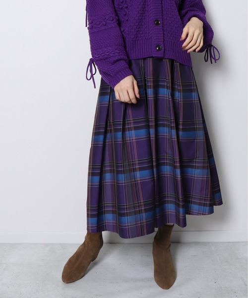 Re.Verofonna（ヴェロフォンナ）の「ビッグチェックメモリースカート（スカート・レディース・ブラック/ネイビー/パープル・MEDIUM）」の11枚目の写真