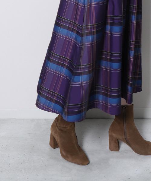 Re.Verofonna（ヴェロフォンナ）の「ビッグチェックメモリースカート（スカート・レディース・ブラック/ネイビー/パープル・MEDIUM）」の7枚目の写真