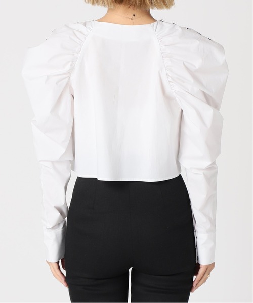 Charles Chaton（シャルルシャトン）の「ギャザーパフブラウス（シャツ/ブラウス・レディース・ブラック/ホワイト・FREE）」の9枚目の写真