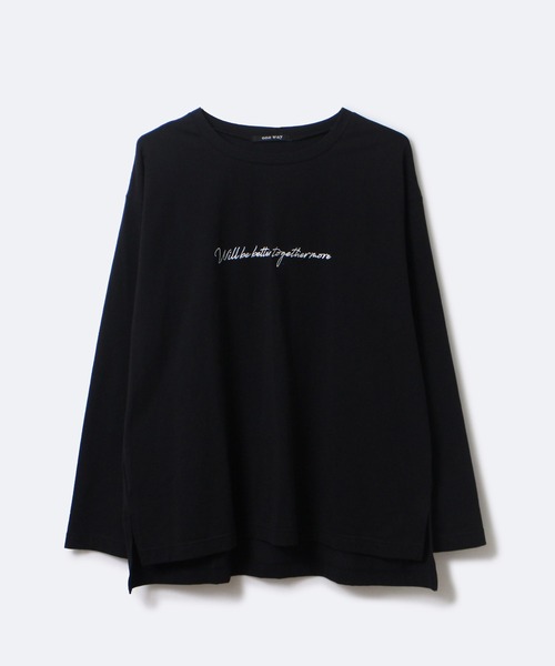 one way（ワンウェイ）の「【oneway】1行ロゴロンT（Tシャツ/カットソー・レディース・ホワイト/ブラック/ベージュ・FREE）」の3枚目の写真