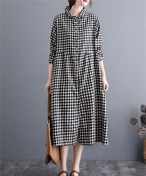 セール 起毛チェック ロングシャツワンピース シャツワンピース Dream Garden ドリームガーデン のファッション通販 Zozotown