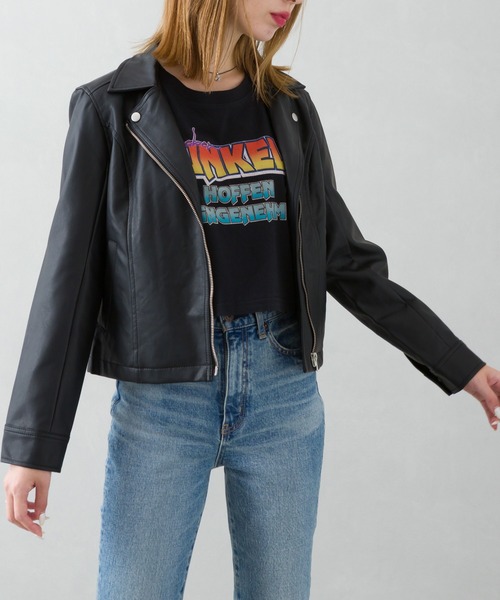 SpRay（スプレイ）の「フェイクレザーライダース（ライダースジャケット・レディース・グレイッシュベージュ/ブラック/ブラウン/モカ・FREE）」の11枚目の写真