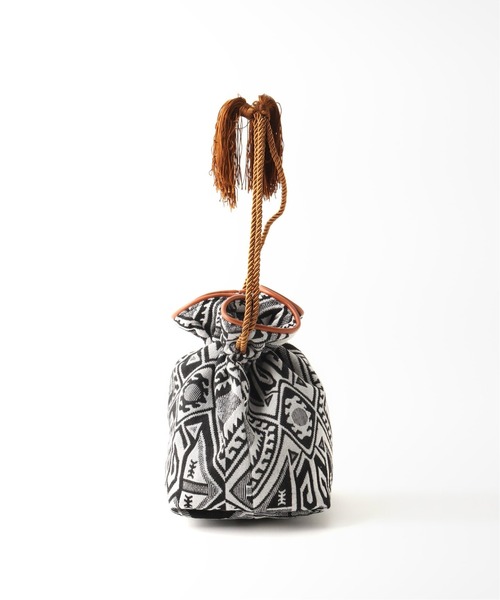 Simplicite（サンプリシテ）の「ジャガードキンチャクバッグ◆（ショルダーバッグ・レディース・ブラック/オレンジ・FREE）」の8枚目の写真