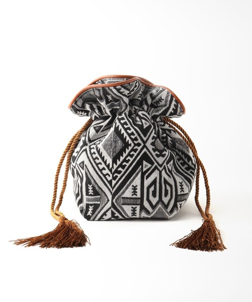 Simplicite（サンプリシテ）の「ジャガードキンチャクバッグ◆（ショルダーバッグ・レディース・ブラック/オレンジ・FREE）」の18枚目の写真