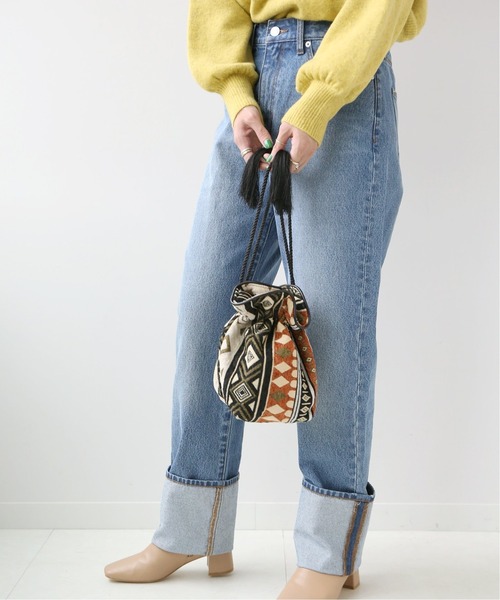 Simplicite（サンプリシテ）の「ジャガードキンチャクバッグ◆（ショルダーバッグ・レディース・ブラック/オレンジ・FREE）」の15枚目の写真