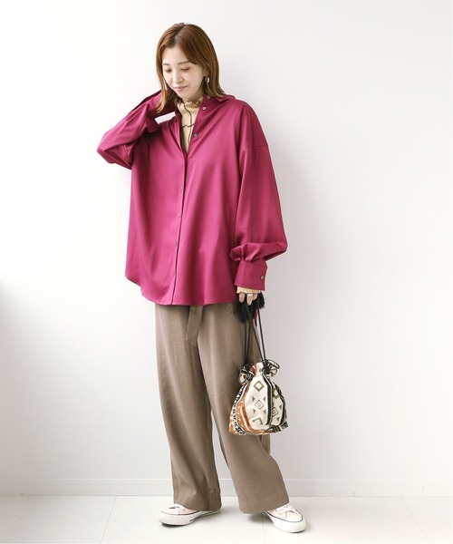 Simplicite（サンプリシテ）の「ジャガードキンチャクバッグ◆（ショルダーバッグ・レディース・ブラック/オレンジ・FREE）」の17枚目の写真