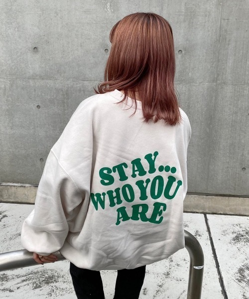 nemne store（ネンネストア）の「イチョウの木とアソートプリント裏起毛スウェット（スウェット・レディース・ネイビー/オフホワイト/グリーン/アイボリー/オートミール/スミクロ・フリー）」の2枚目の写真