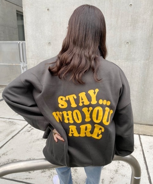 nemne store（ネンネストア）の「イチョウの木とアソートプリント裏起毛スウェット（スウェット・レディース・ネイビー/オフホワイト/グリーン/アイボリー/オートミール/スミクロ・フリー）」の4枚目の写真