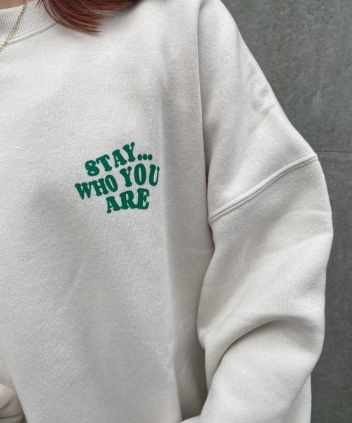 nemne store（ネンネストア）の「イチョウの木とアソートプリント裏起毛スウェット（スウェット・レディース・ネイビー/オフホワイト/グリーン/アイボリー/オートミール/スミクロ・フリー）」の22枚目の写真