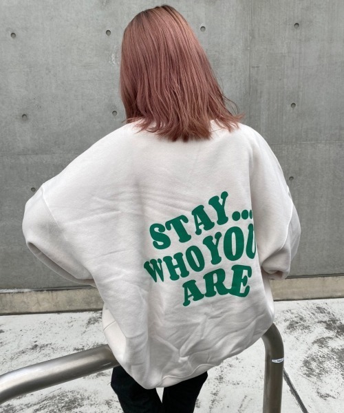 nemne store（ネンネストア）の「イチョウの木とアソートプリント裏起毛スウェット（スウェット・レディース・ネイビー/オフホワイト/グリーン/アイボリー/オートミール/スミクロ・フリー）」の10枚目の写真