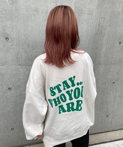 nemne store（ネンネストア）の「イチョウの木とアソートプリント裏起毛スウェット（スウェット・レディース・ネイビー/オフホワイト/グリーン/アイボリー/オートミール/スミクロ・フリー）」の11枚目の写真