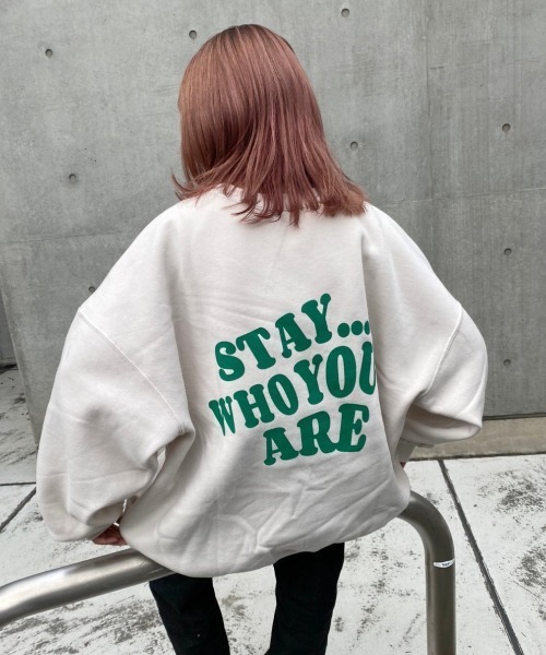 nemne store（ネンネストア）の「イチョウの木とアソートプリント裏起毛スウェット（スウェット・レディース・ネイビー/オフホワイト/グリーン/アイボリー/オートミール/スミクロ・フリー）」の13枚目の写真