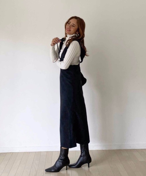 M y u(ミュー)の「【ZOZO限定アイテム】起毛ツイルジャンパースカート(ワンピース・レディース・オレンジ/ブラック・FREE)」の18枚目の写真