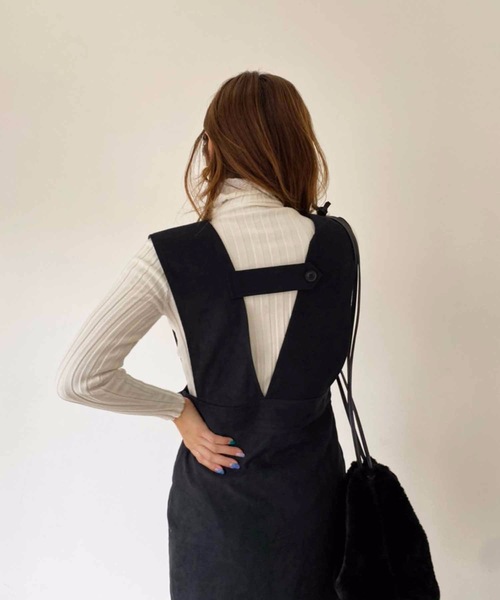 M y u(ミュー)の「【ZOZO限定アイテム】起毛ツイルジャンパースカート(ワンピース・レディース・オレンジ/ブラック・FREE)」の14枚目の写真