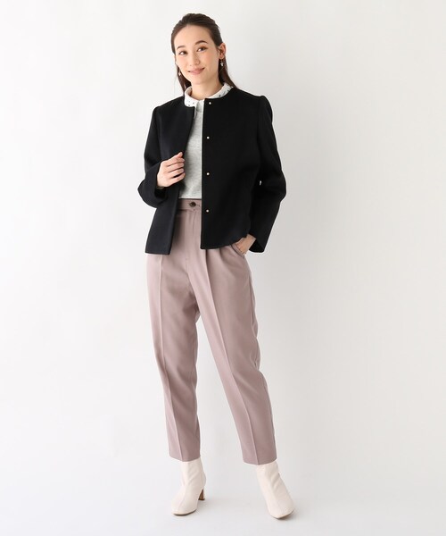 index（インデックス）の「◇カシミヤ混ノーカラーショート