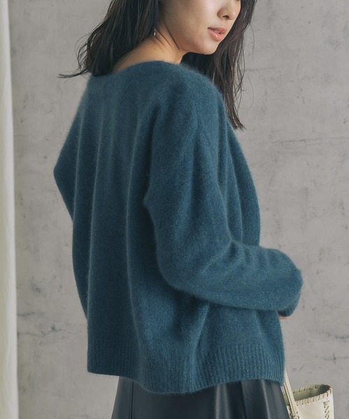 URBAN RESEARCH ROSSO WOMEN（アーバンリサーチ　ロッソ）の「ファーニット2WAYカーディガン（カーディガン/ボレロ・レディース・キャメル/ブルー系その他/ブラック・FREE）」の11枚目の写真