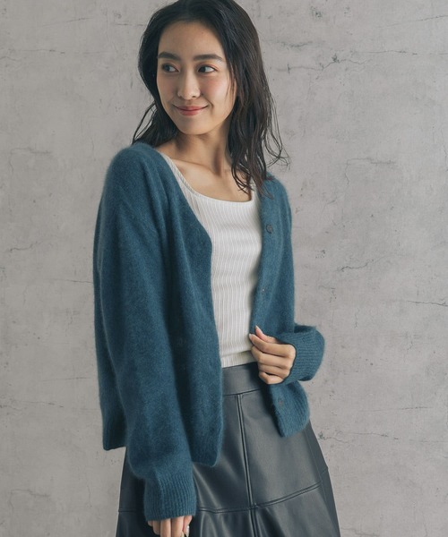 URBAN RESEARCH ROSSO WOMEN（アーバンリサーチ　ロッソ）の「ファーニット2WAYカーディガン（カーディガン/ボレロ・レディース・キャメル/ブルー系その他/ブラック・FREE）」の13枚目の写真