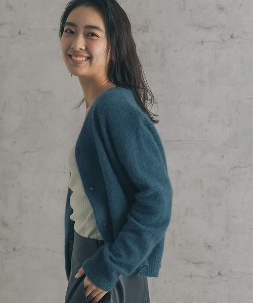 URBAN RESEARCH ROSSO WOMEN（アーバンリサーチ　ロッソ）の「ファーニット2WAYカーディガン（カーディガン/ボレロ・レディース・キャメル/ブルー系その他/ブラック・FREE）」の14枚目の写真