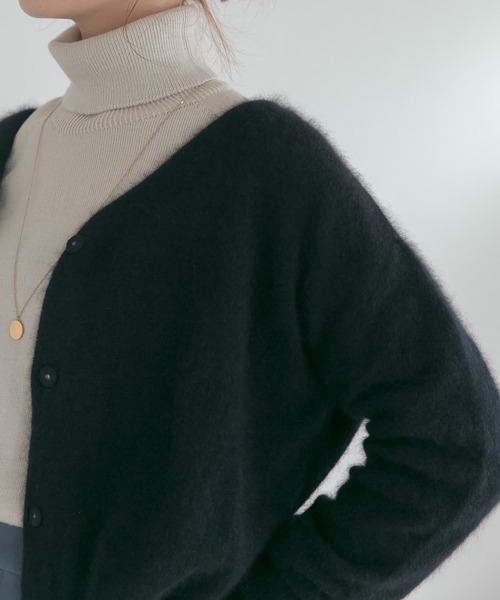 URBAN RESEARCH ROSSO WOMEN（アーバンリサーチ　ロッソ）の「ファーニット2WAYカーディガン（カーディガン/ボレロ・レディース・キャメル/ブルー系その他/ブラック・FREE）」の18枚目の写真