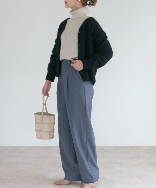 URBAN RESEARCH ROSSO WOMEN（アーバンリサーチ　ロッソ）の「ファーニット2WAYカーディガン（カーディガン/ボレロ・レディース・キャメル/ブルー系その他/ブラック・FREE）」の22枚目の写真