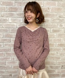 小花プリントリブインナー
