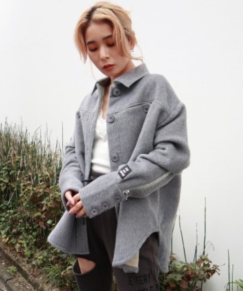 FIG&VIPER（フィグアンドバイパー）の「シャツJK（その他アウター・レディース・ブラウン/グレー/マルチ/オレンジ・FREE）」の2枚目の写真