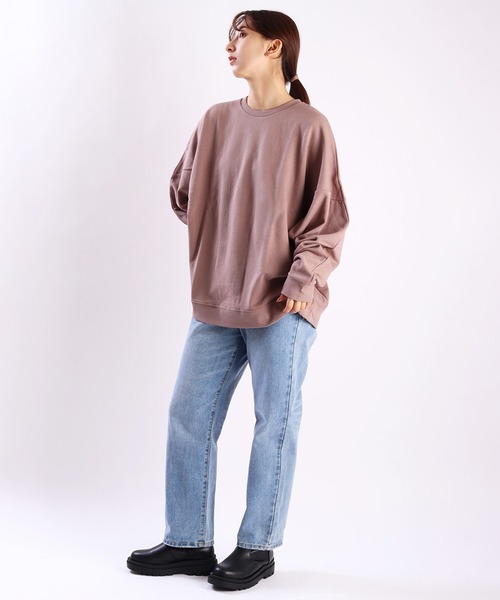 セール】ドルマンスリーブ長袖スウェットトレーナー（スウェット