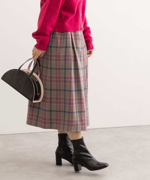 POU DOU DOU（プードゥドゥ）の「起毛チェックタックギャザースカート（スカート・レディース・グレー/ブラウン・3）」の17枚目の写真