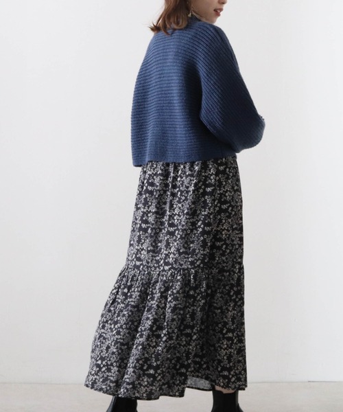 Cheek(チーク)の「畦ふんわりクロップドニット+花柄ワンピースセット(ワンピース・レディース・ベージュ/ネイビー/チャコールグレー・FREE)」の8枚目の写真