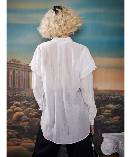 PAMEO POSE（パメオポーズ）の「Fin Shoulder Blouse（シャツ/ブラウス・レディース・ホワイト/ベージュ/ブラック・FREE）」の6枚目の写真