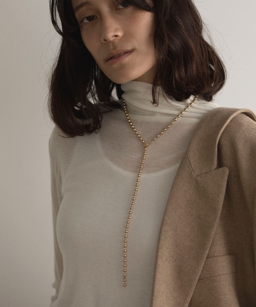 marjour(マージュール)の「SHEER TURTLE KNIT(Tシャツ/カットソー・レディース・ブラック/アイボリー/サーモンピンク/グレー・M)」の15枚目の写真