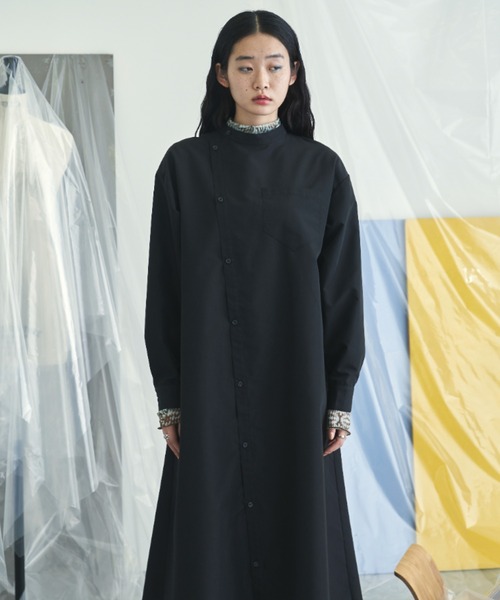 セール】アシンメトリーシャツワンピース（ワンピース