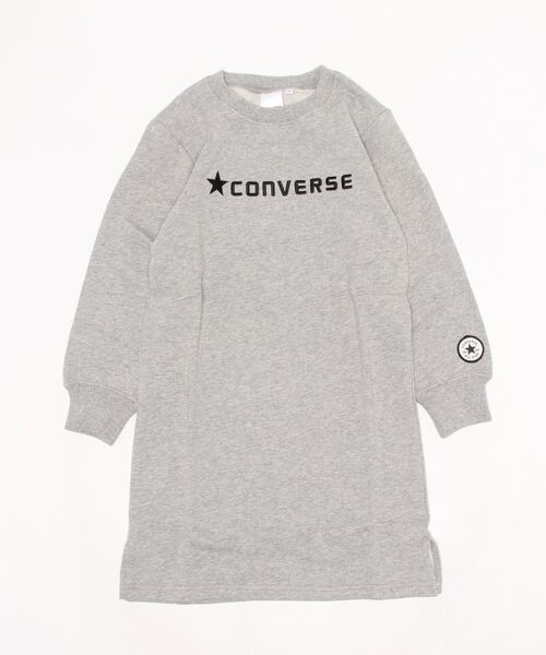 CONVERSE（コンバース）の「CONVERSE/コンバース　ジュニアキッズ　ロゴプリントスウェットワンピース（ワンピース・キッズ・ネイビー/杢グレー/オフホワイト/ブラック/モカ・150cm/140cm/160cm/130cm）」の4枚目の写真